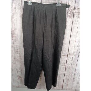 TAO Pants Women's 12 100% linen Black Lagenlook Pleated